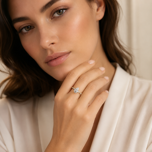 Anello a pera Lumière in argento sterling 925