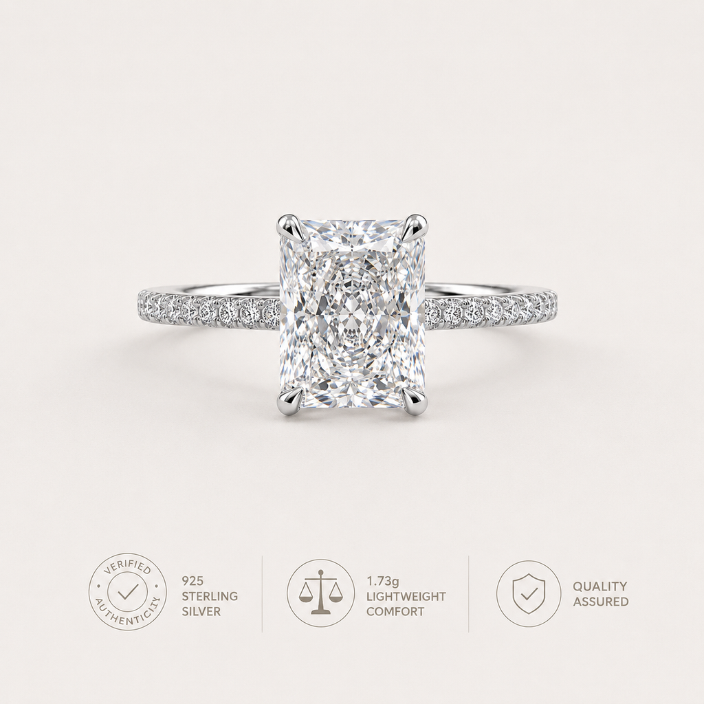 Anello Éclat rettangolare 4CT — Argento sterling 925