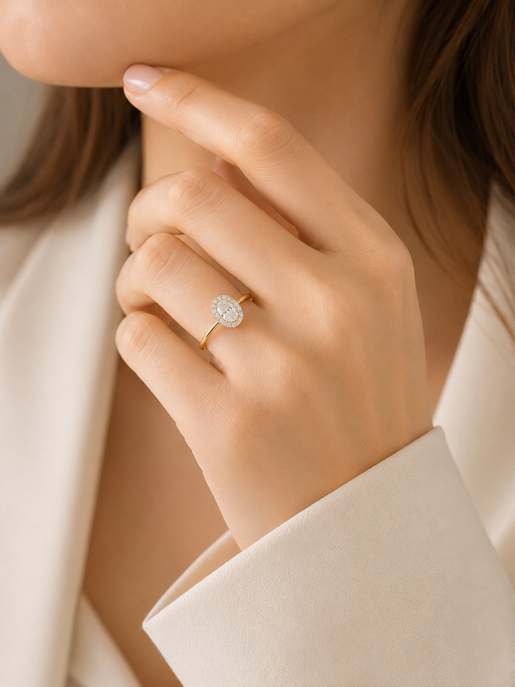 Bagues de mariage tendance Huitan pour femmes, bague bicolore de luxe avec cristal AA zircon cubique, bijou élégant pour fiançailles et anniversaire