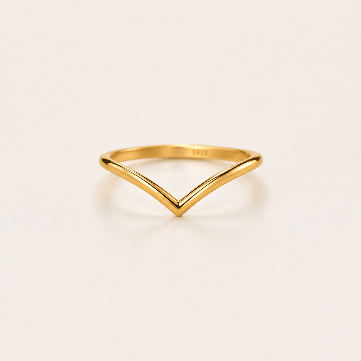925 Sterling Silver V-Shaped Ring