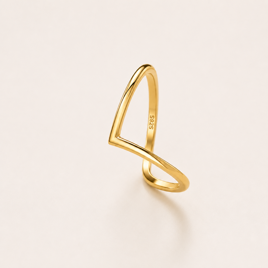 925 Sterling Silver V-Shaped Ring