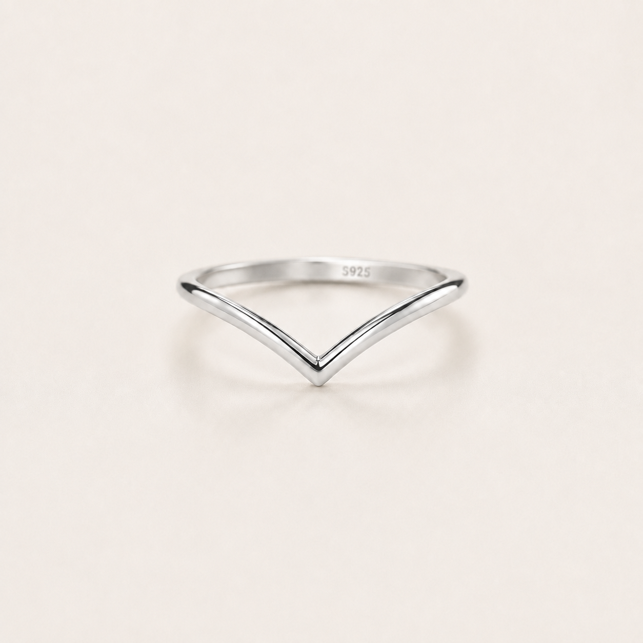 925 Sterling Silver V-Shaped Ring