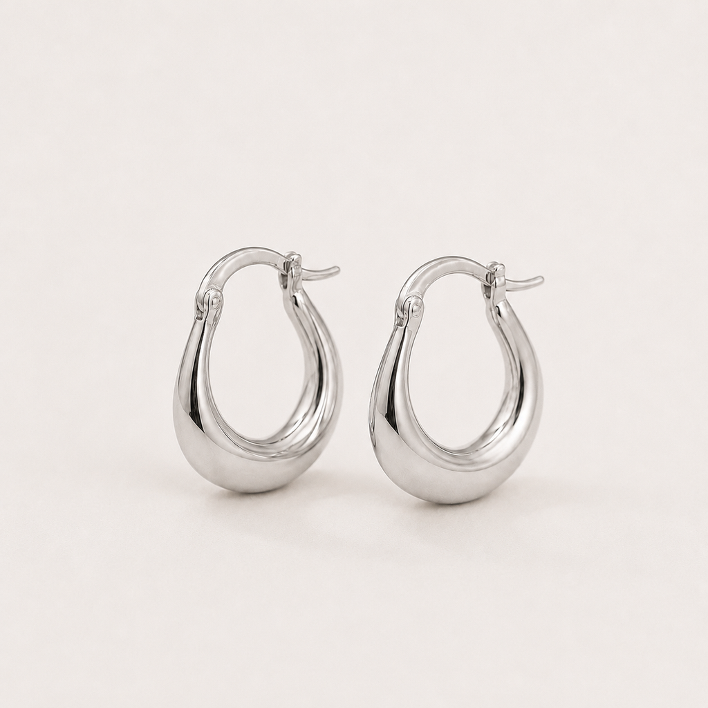 Boucles d'oreilles circulaires lisses classiques et simples en argent sterling 925 pour femmes, anniversaire, banquet, bijou fin de haute qualité  