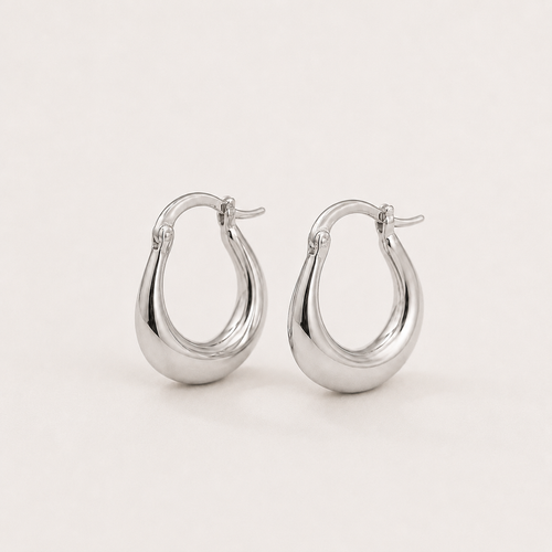 Orecchini classici semplici e lisci a cerchio in argento sterling 925 per donne, anniversario, banchetto, gioielli raffinati di alta qualità