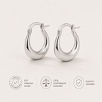 Boucles d'oreilles circulaires lisses classiques et simples en argent sterling 925 pour femmes, anniversaire, banquet, bijou fin de haute qualité  