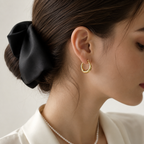 Boucles d'oreilles circulaires lisses classiques et simples en argent sterling 925 pour femmes, anniversaire, banquet, bijou fin de haute qualité  