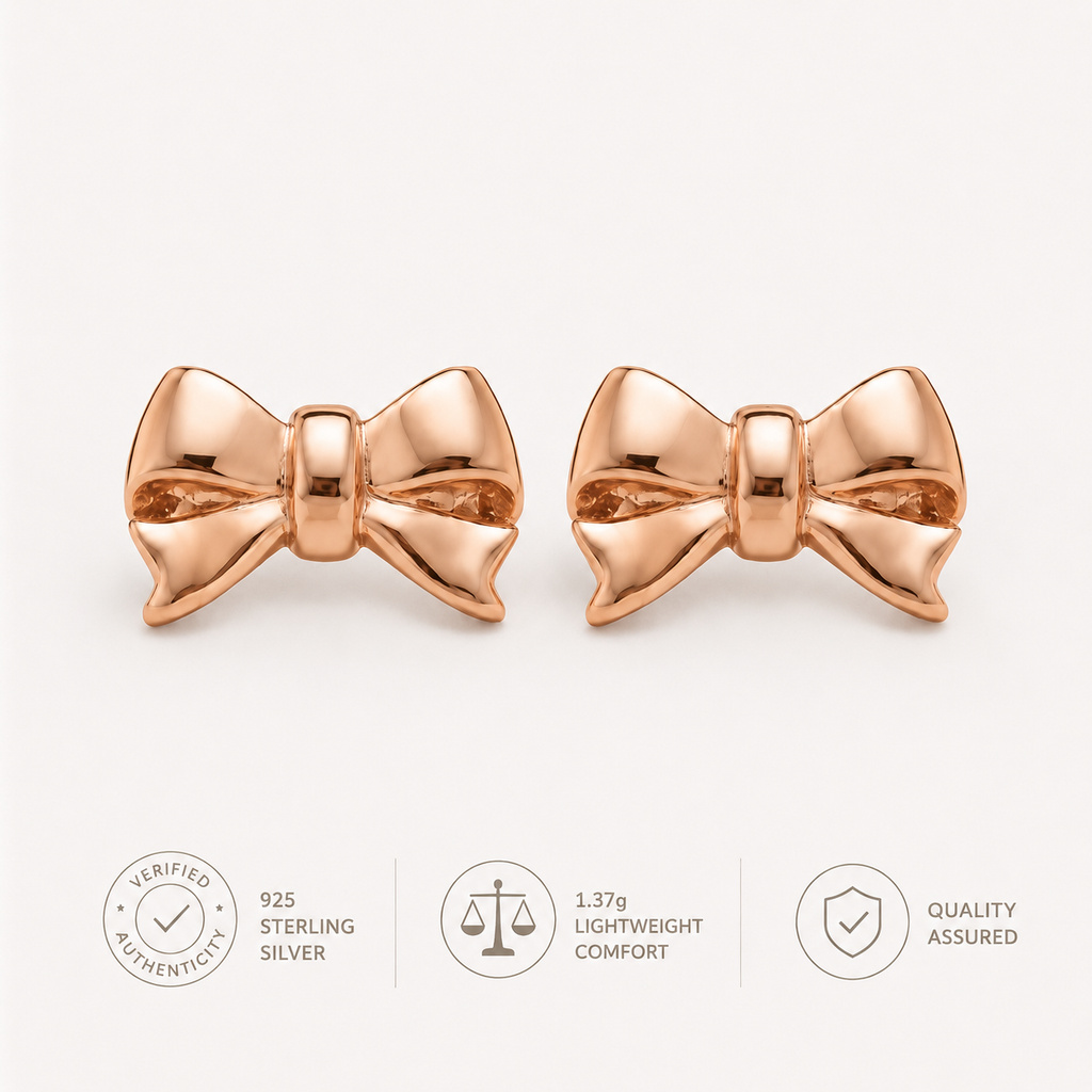 Éclat Bow Sterling Silver Stud Earrings