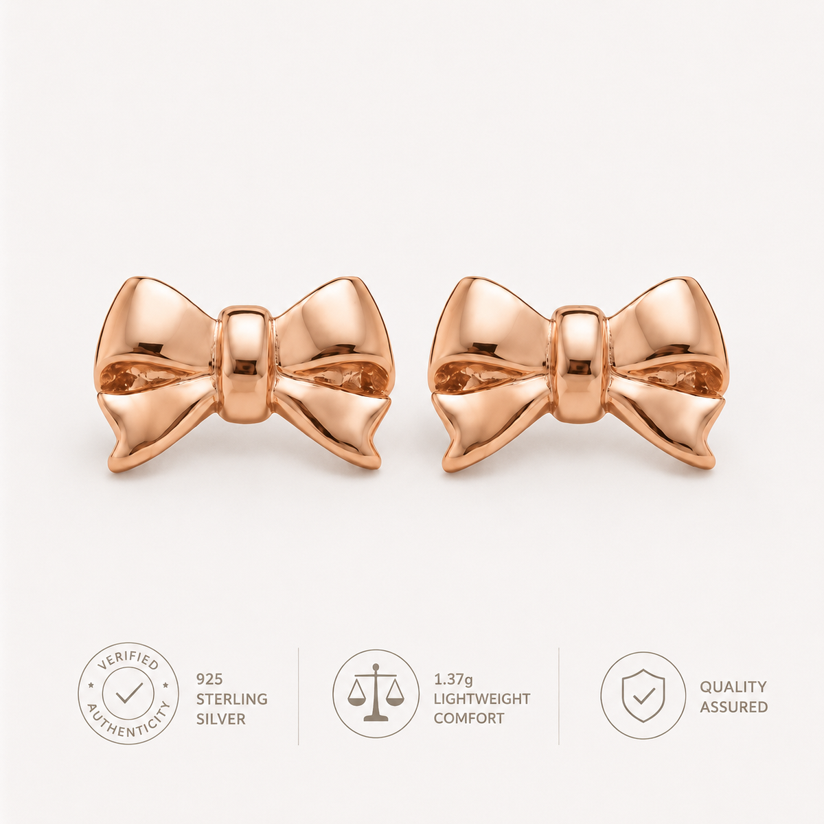 Éclat Bow Sterling Silver Stud Earrings