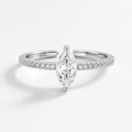Adjustable 925 Sterling Silver Marquise-Cut Zircon Ring