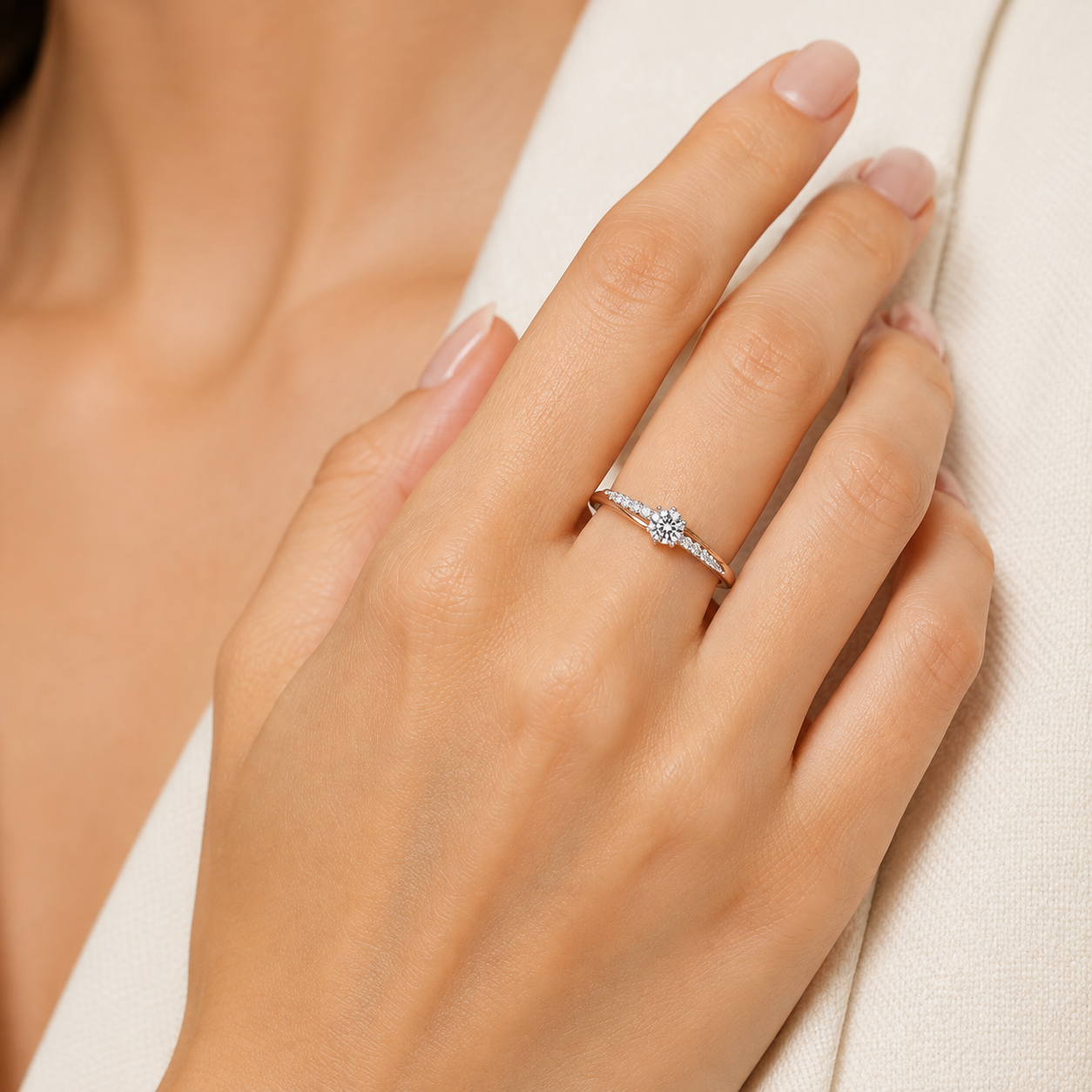 Anelli bicolore Huitan alla moda per donna, accessori trendy per fedi nuziali con zirconi cubici, gioielli raffinati per proposta e fidanzamento