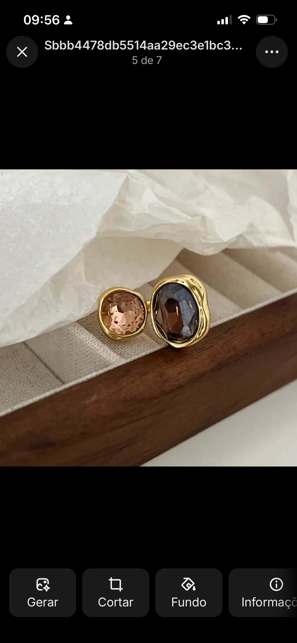 Bagues ouvertes elliptiques vintage en cristal marron pour femmes, bague ajustable géométrique de luxe avec strass contrastés
