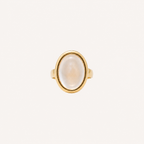 Bague classique Uworld en résine transparente forme œuf pour femmes, acier inoxydable plaqué or 18K PVD, bijou exquis pour soirée