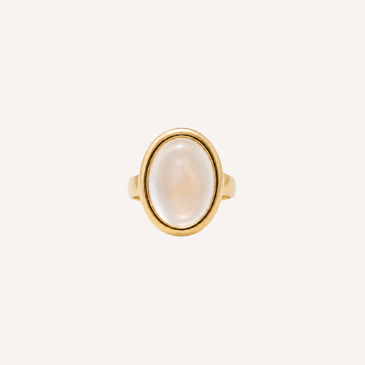 Bague classique Uworld en résine transparente forme œuf pour femmes, acier inoxydable plaqué or 18K PVD, bijou exquis pour soirée