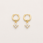 Orecchini a Cerchio con Trifoglio in Argento Sterling 925 per Donna e Ragazze, Eleganti e alla Moda, Gioielli per Matrimonio e Festa, Regali