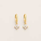 Orecchini a Cerchio con Trifoglio in Argento Sterling 925 per Donna e Ragazze, Eleganti e alla Moda, Gioielli per Matrimonio e Festa, Regali