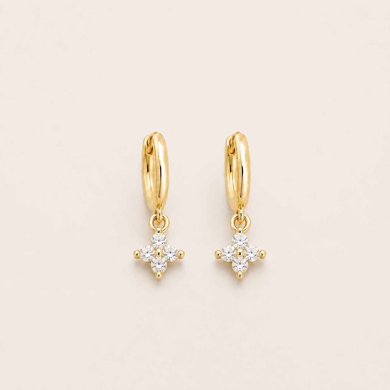 Orecchini a Cerchio con Trifoglio in Argento Sterling 925 per Donna e Ragazze, Eleganti e alla Moda, Gioielli per Matrimonio e Festa, Regali