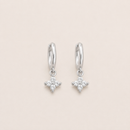 Orecchini a Cerchio con Trifoglio in Argento Sterling 925 per Donna e Ragazze, Eleganti e alla Moda, Gioielli per Matrimonio e Festa, Regali