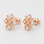 Orecchini a Bottone a Stella con Zirconia CZ in Argento Sterling 925 Reale, Brincos per Donna alla Moda, Festa, Gioielli Eleganti Minimalisti