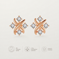 Orecchini a Bottone a Stella con Zirconia CZ in Argento Sterling 925 Reale, Brincos per Donna alla Moda, Festa, Gioielli Eleganti Minimalisti