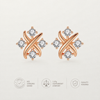Orecchini a Bottone a Stella con Zirconia CZ in Argento Sterling 925 Reale, Brincos per Donna alla Moda, Festa, Gioielli Eleganti Minimalisti