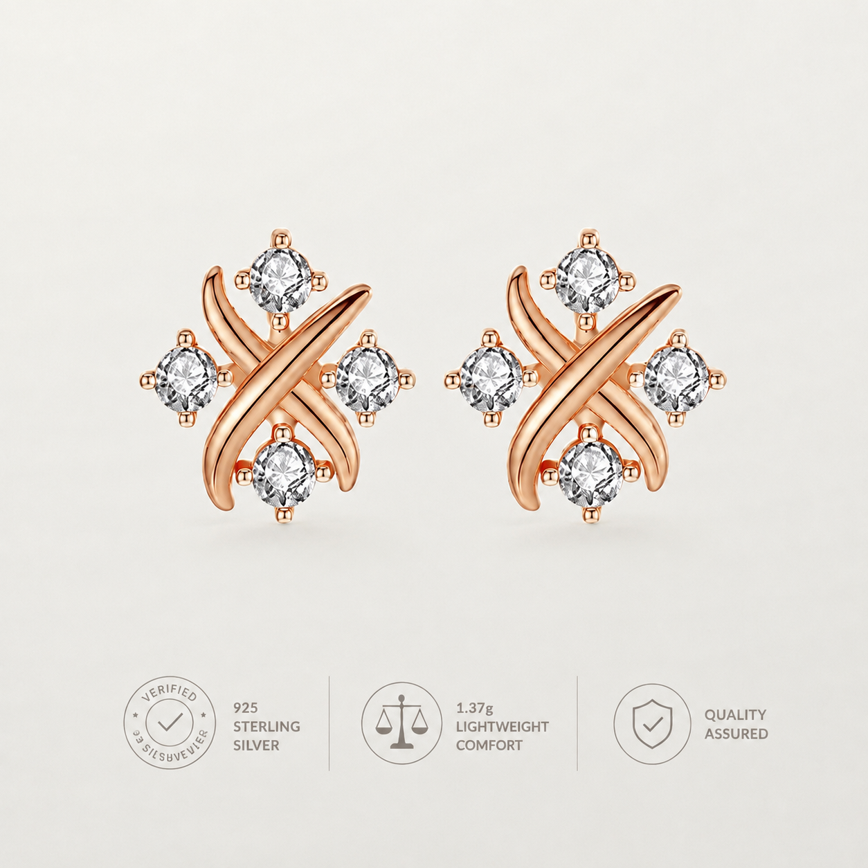 Orecchini a Bottone a Stella con Zirconia CZ in Argento Sterling 925 Reale, Brincos per Donna alla Moda, Festa, Gioielli Eleganti Minimalisti