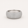 White CZ Pavé Sterling Silver Band Ring