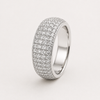 White CZ Pavé Sterling Silver Band Ring