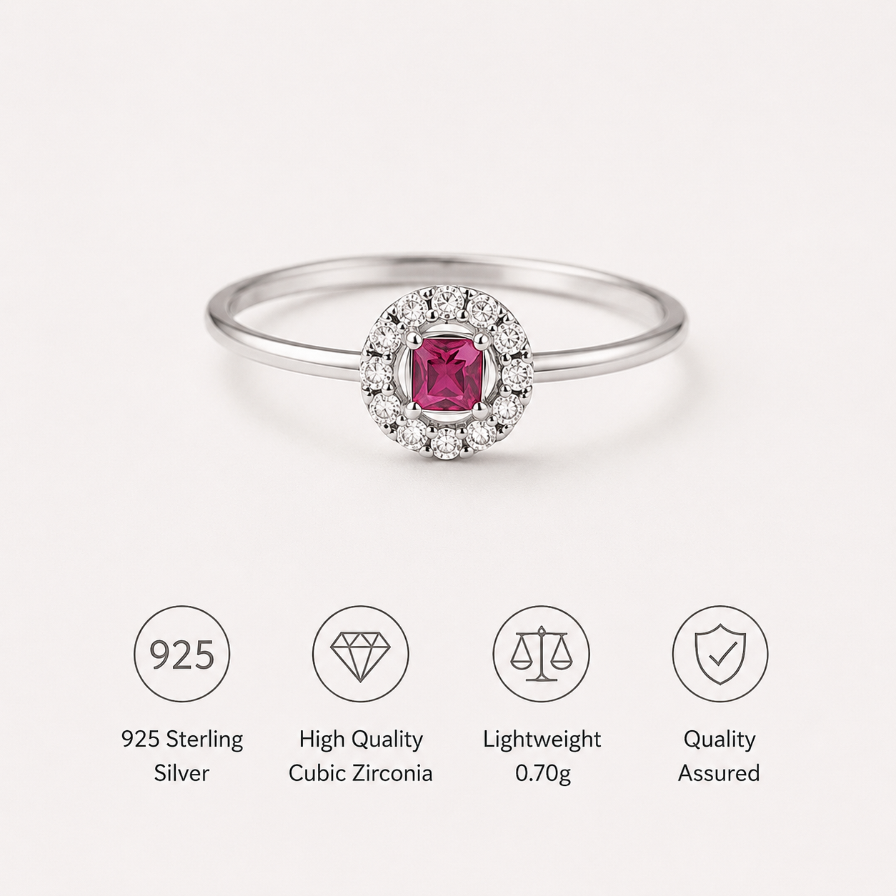 Crown Pavé Sterling Silver Ring