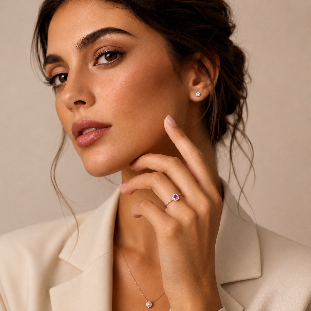 Crown Pavé Sterling Silver Ring