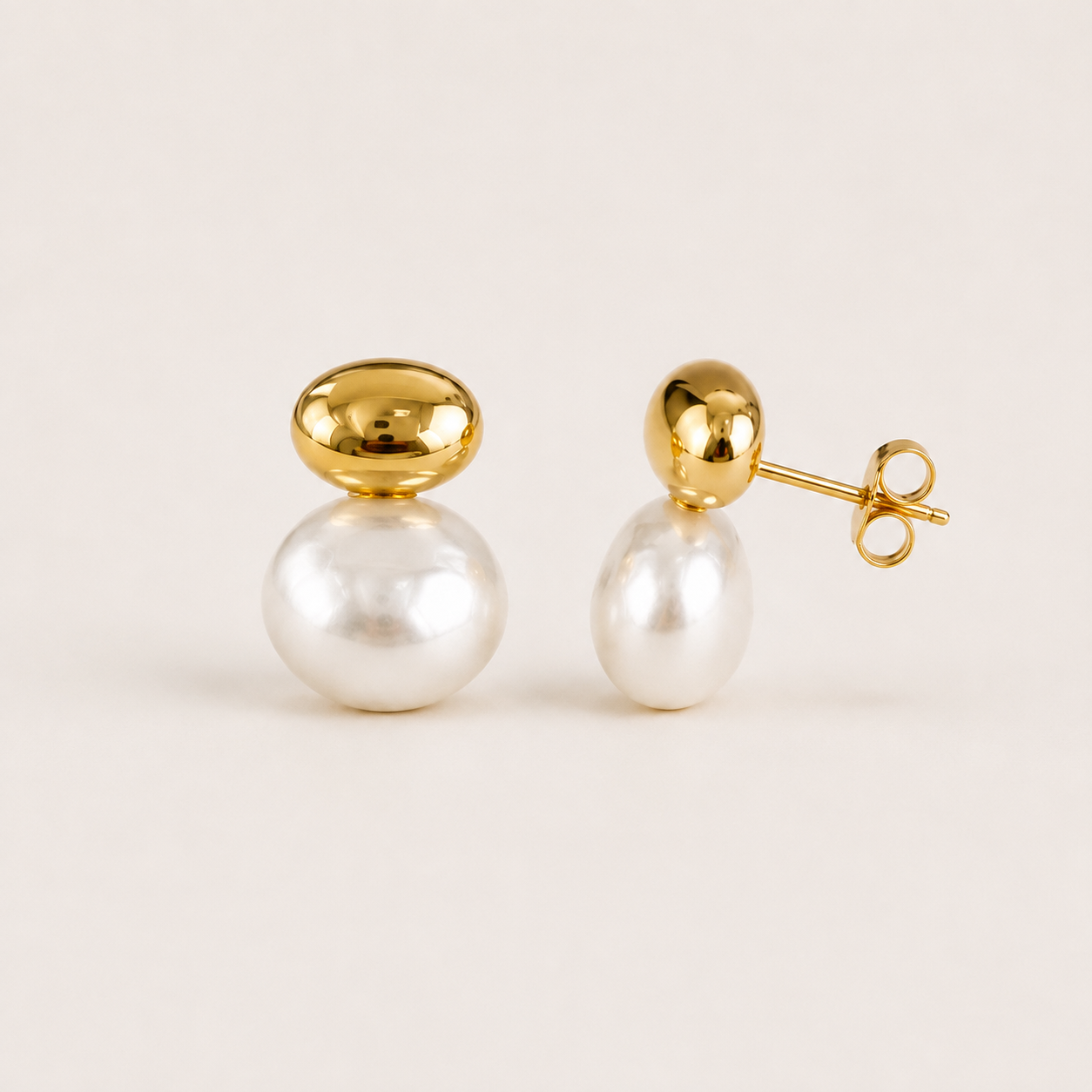 Sculpted Pearl Drop Earrings