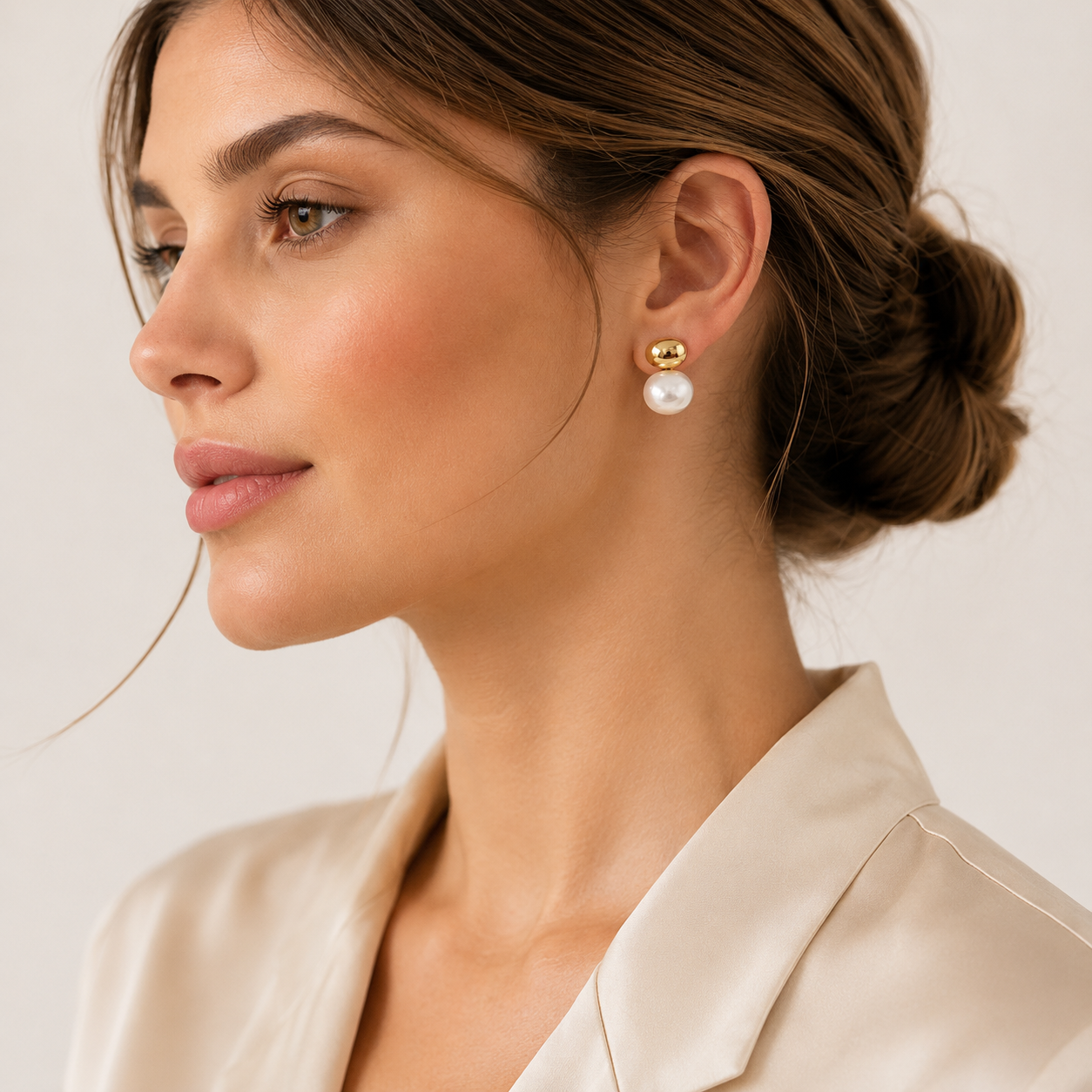 Sculpted Pearl Drop Earrings