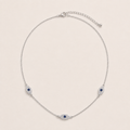 Sterling Silver Evil Eye Trio Choker