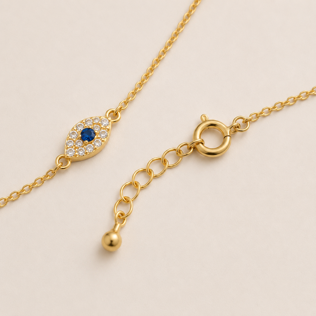 Sterling Silver Evil Eye Trio Choker