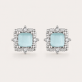Mint Green Ice Cube 925 Sterling Silver Stud Earrings