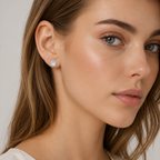 Mint Green Ice Cube 925 Sterling Silver Stud Earrings