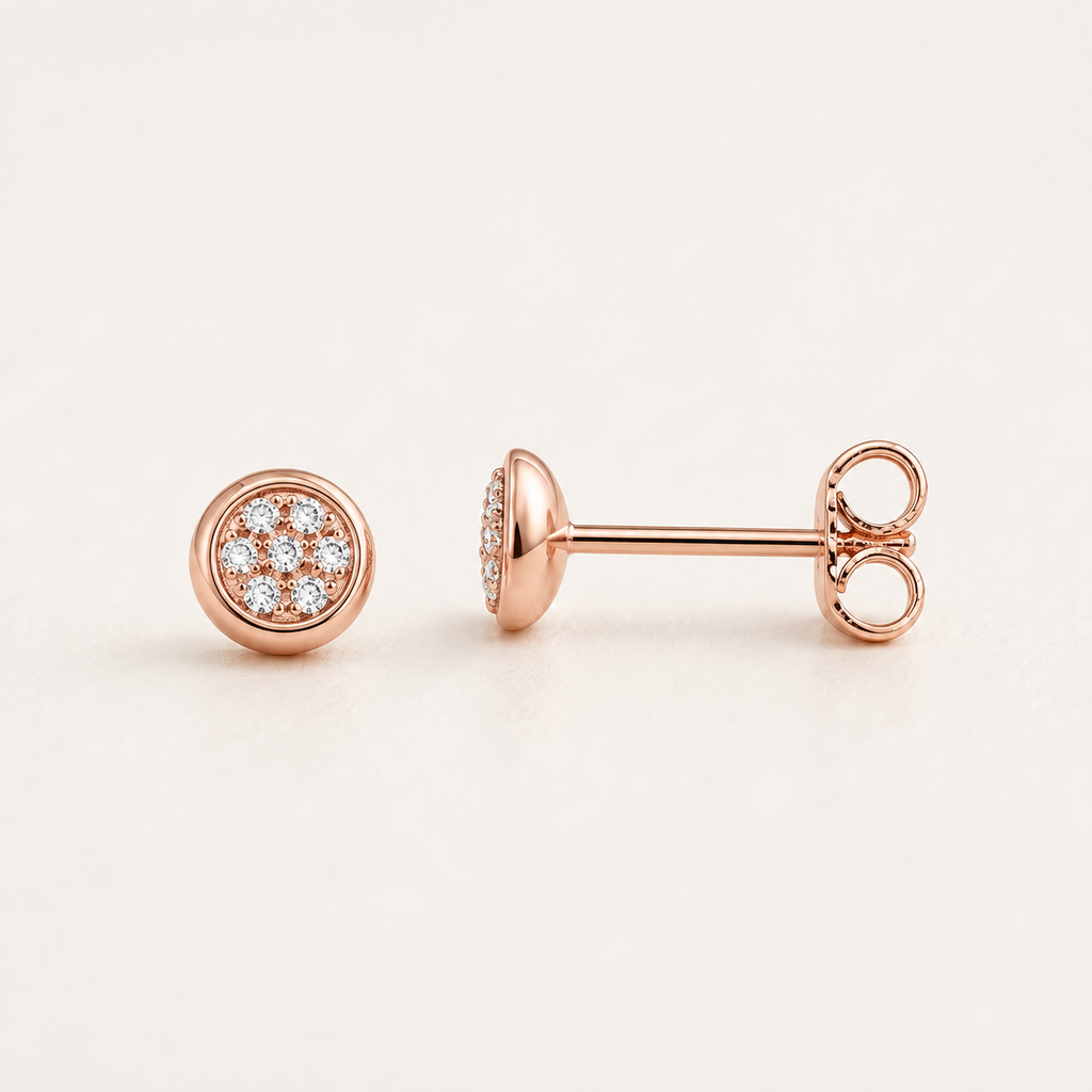 Pavé Halo Stud Earrings in 925 Sterling Silver
