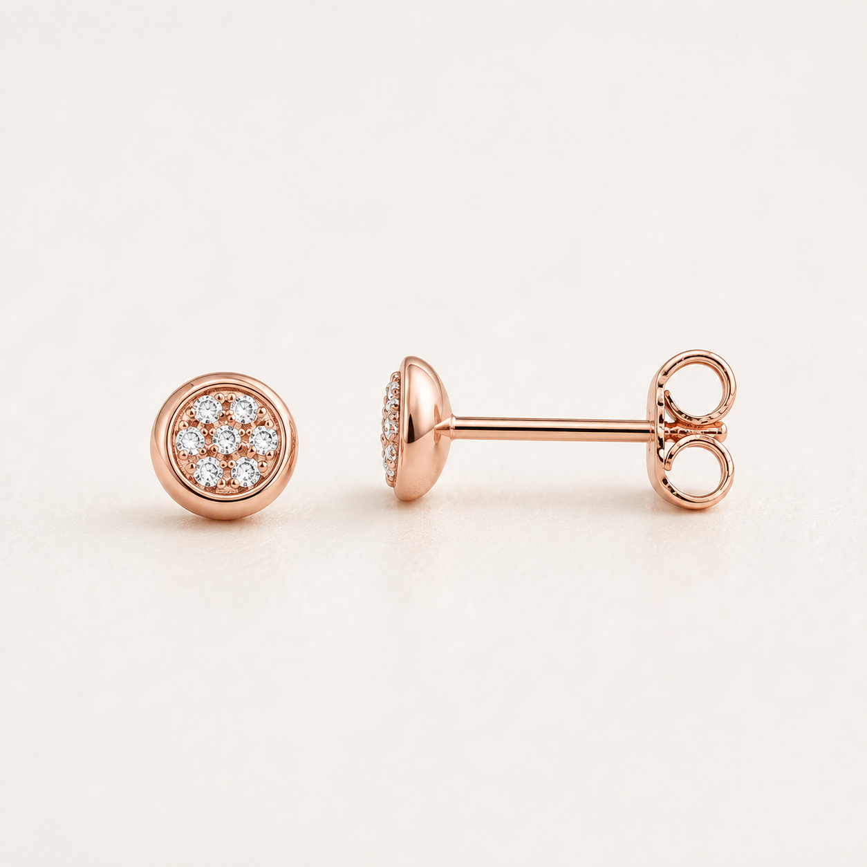 Pavé Halo Stud Earrings in 925 Sterling Silver