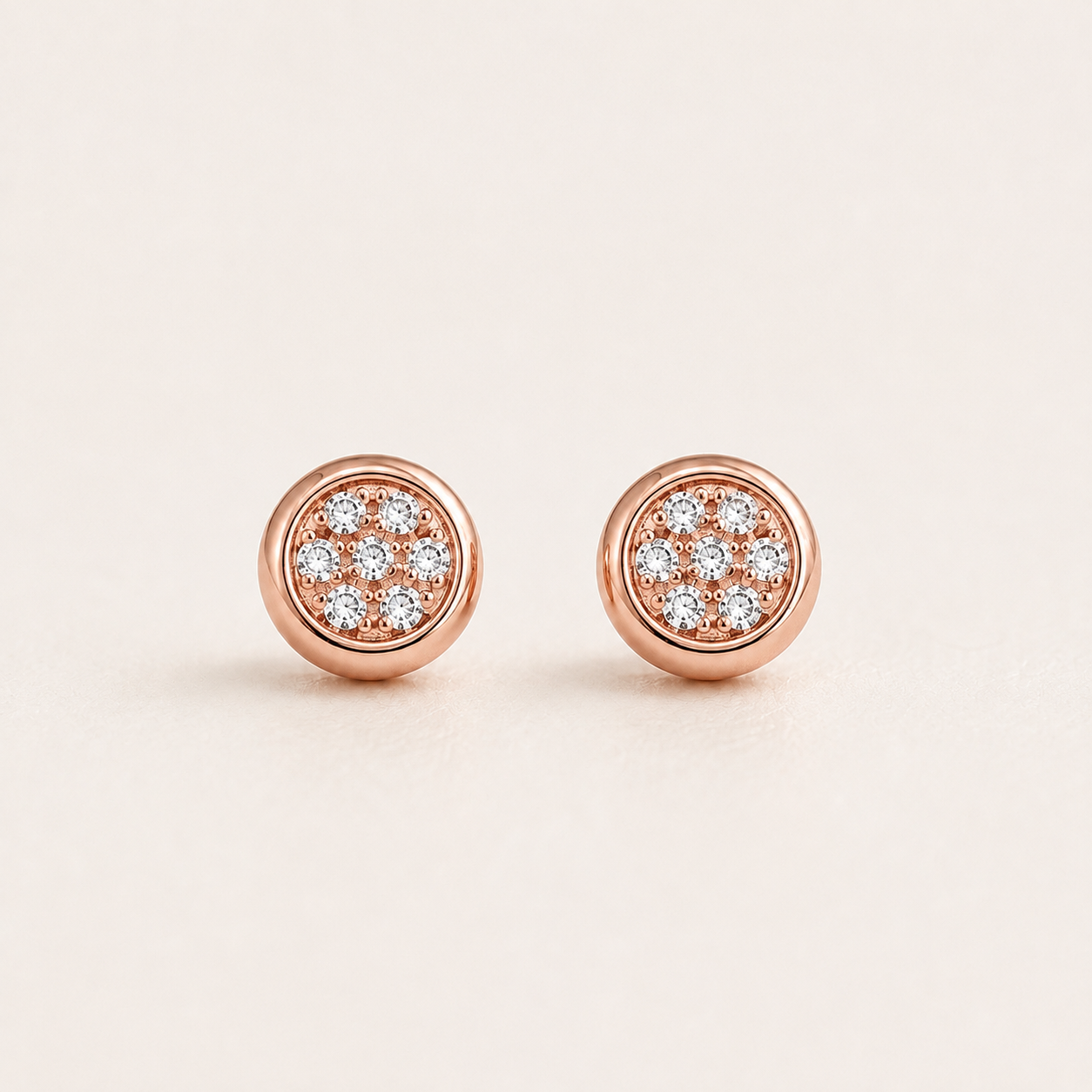 Pavé Halo Stud Earrings in 925 Sterling Silver