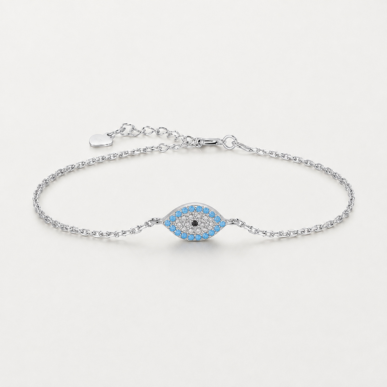 Turquoise Evil Eye Sterling Silver Bracelet