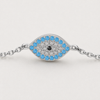 Turquoise Evil Eye Sterling Silver Bracelet