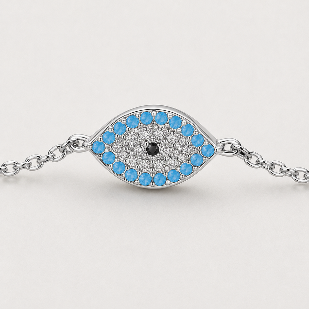 Turquoise Evil Eye Sterling Silver Bracelet