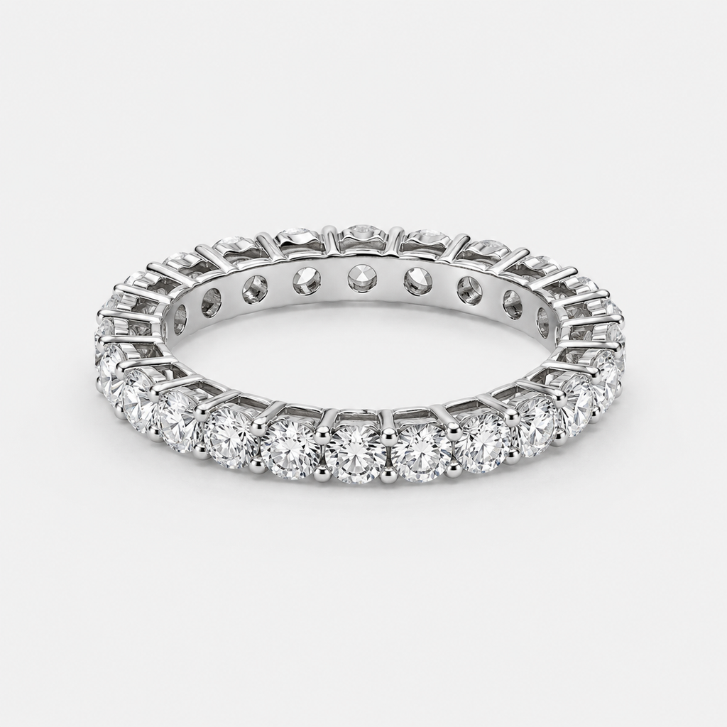 3.0mm Moissanite Eternity Band — 925 Sterling Silver