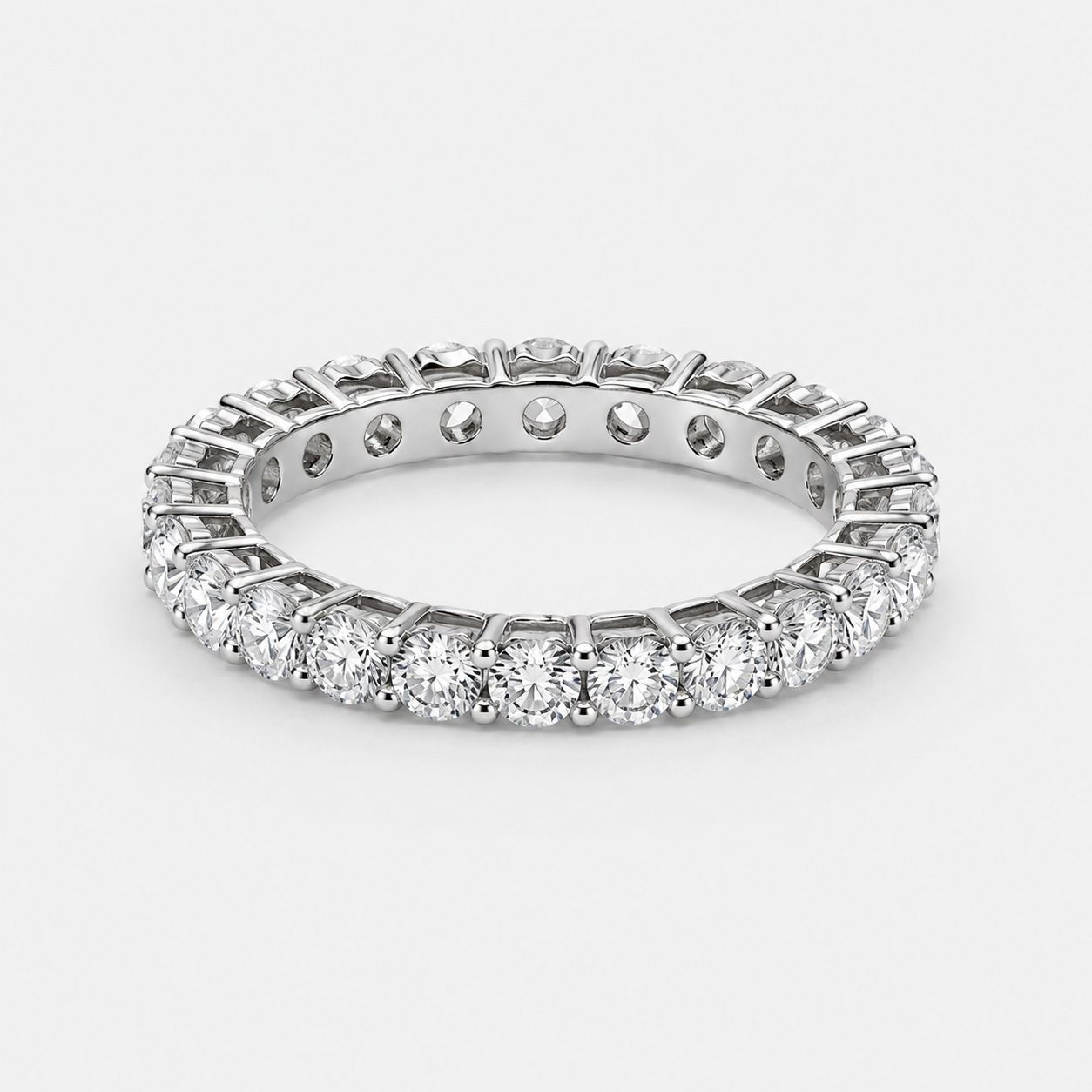 3.0mm Moissanite Eternity Band — 925 Sterling Silver