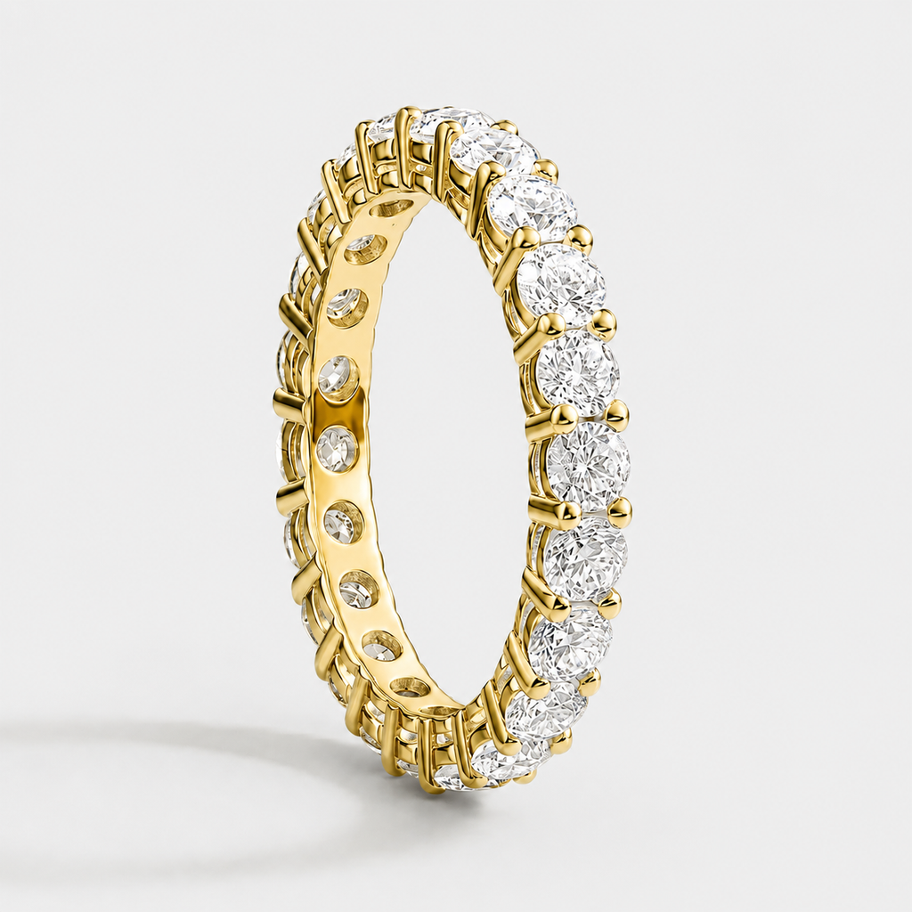 3.0mm Moissanite Eternity Band — 925 Sterling Silver