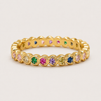 Rainbow Heart Eternity Ring