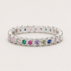 Rainbow Heart Eternity Ring