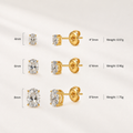 Oval Solitaire Stud Earrings – 18K Gold Plated