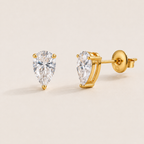 Pear Teardrop Stud Earrings – 18K Gold Plated