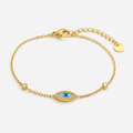 Golden Evil Eye Bracelet – Protective Charm