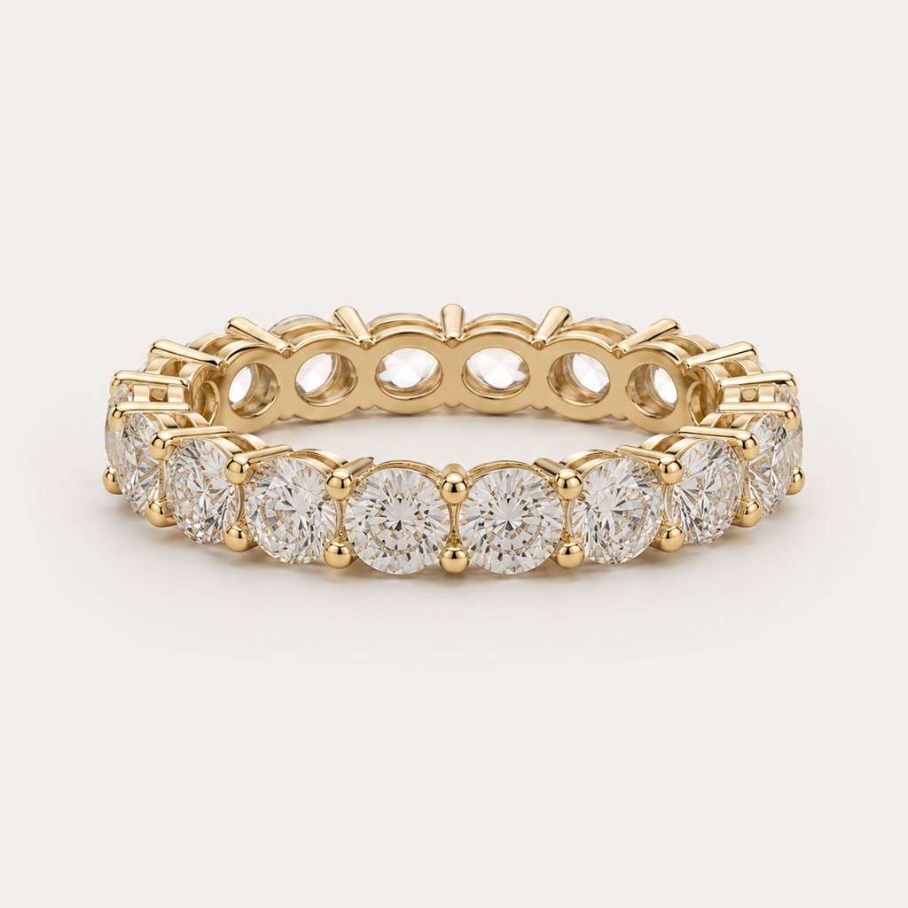 4mm Round Stone Eternity Ring in 925 Sterling Silver